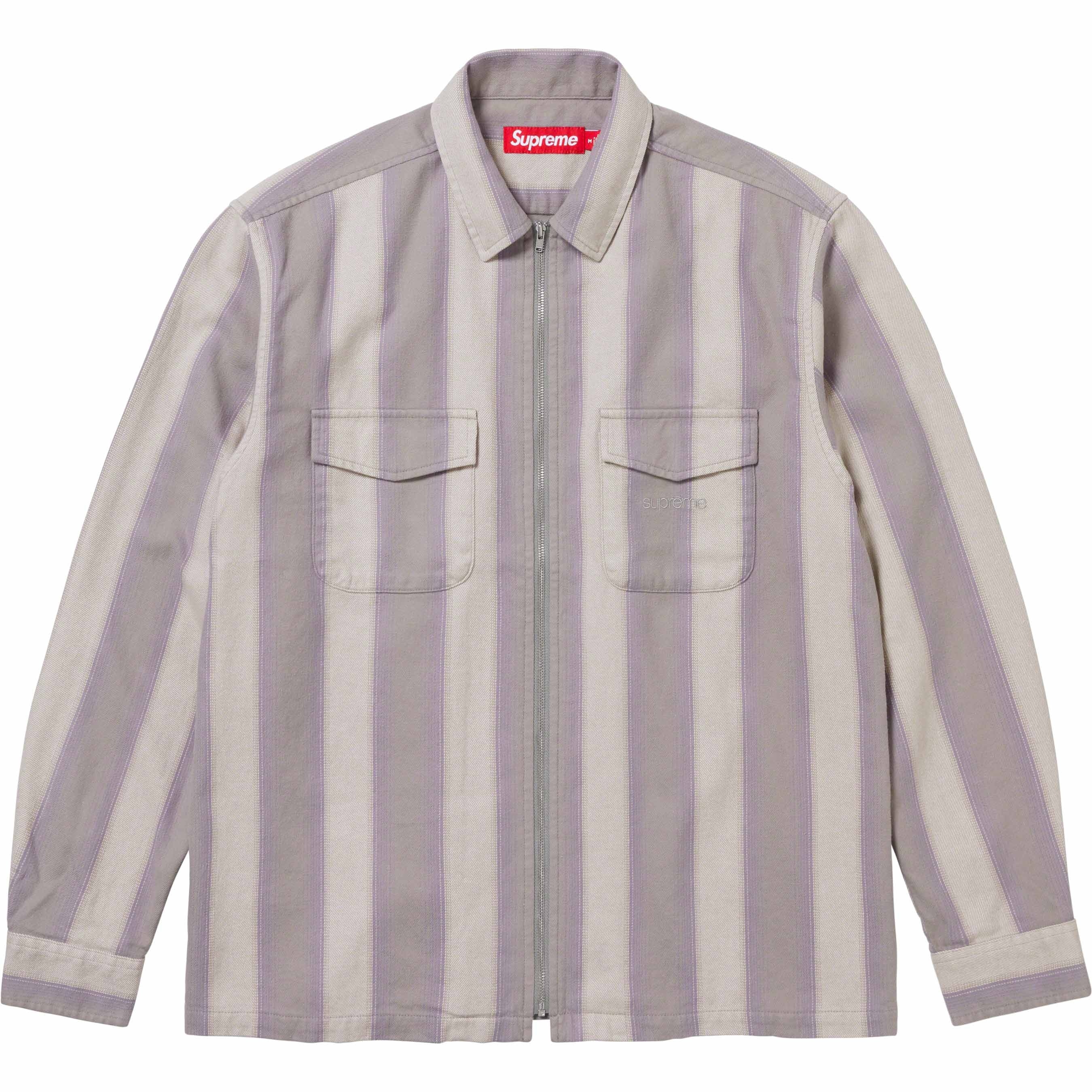 Stripe Flannel Zip Up Shirt view 8